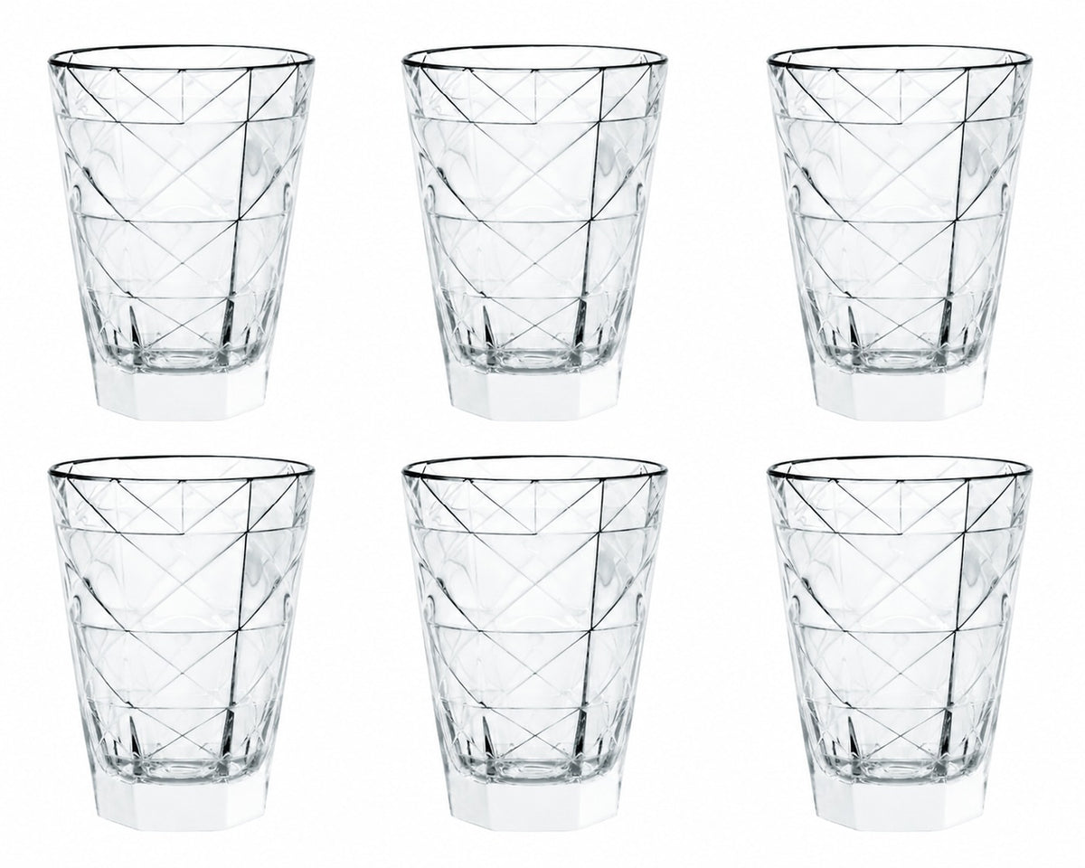 CARRÉ Set of 6 TUMBLER HB 14OZ by Vidivi