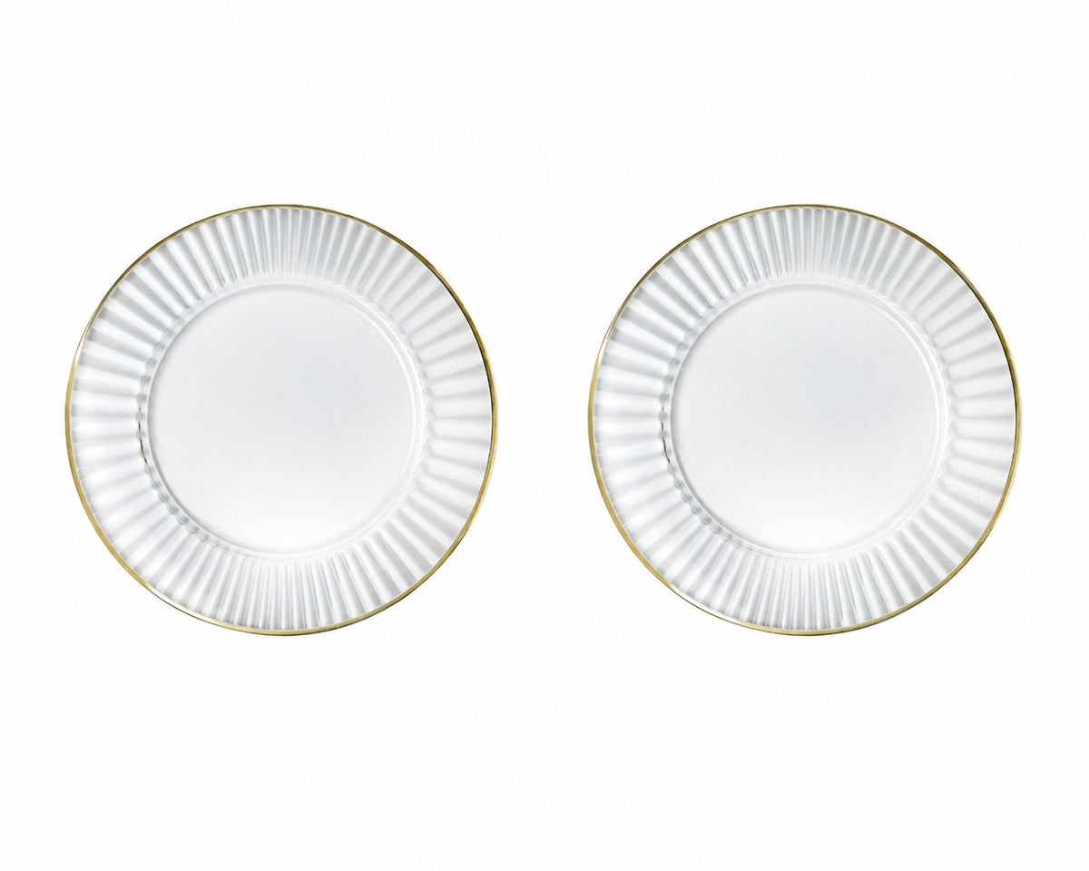 ESSENZE DIVA SET OF 2 CHARGERS 13" W/GOLD RIM by Vidivi