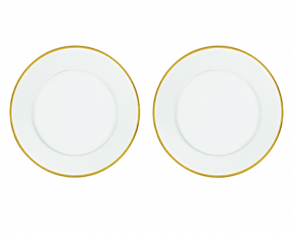 ESSENZE SET OF 2 CHARGERS 13" WITH GOLD RIM by Vidivi