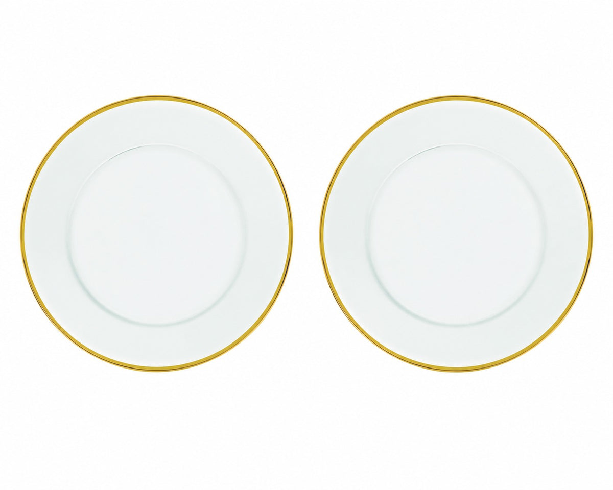 ESSENZE SET OF 2 CHARGERS 13" WITH GOLD RIM by Vidivi