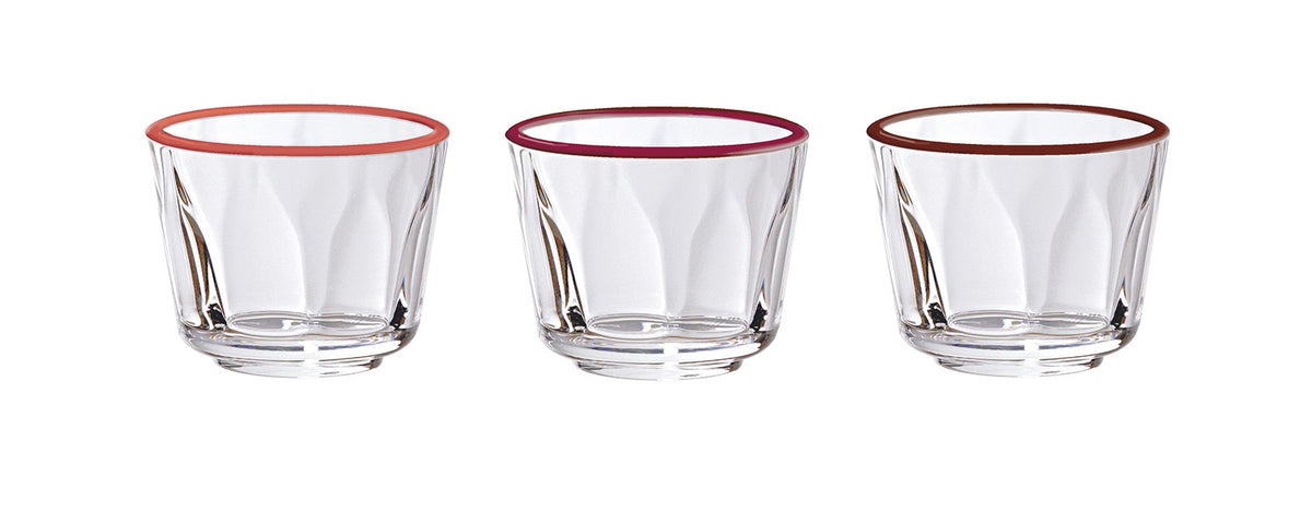 LAC MURANO OTTICO SET OF 6 IND. BOWLS 6OZ 3 ASS.COL. by Vidivi