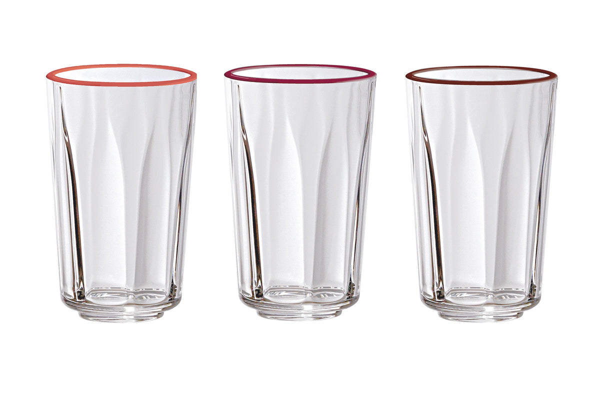 LAC MURANO OTTICO SET OF 6 TUMBL.HB 15OZ 3 ASS.COL. by Vidivi